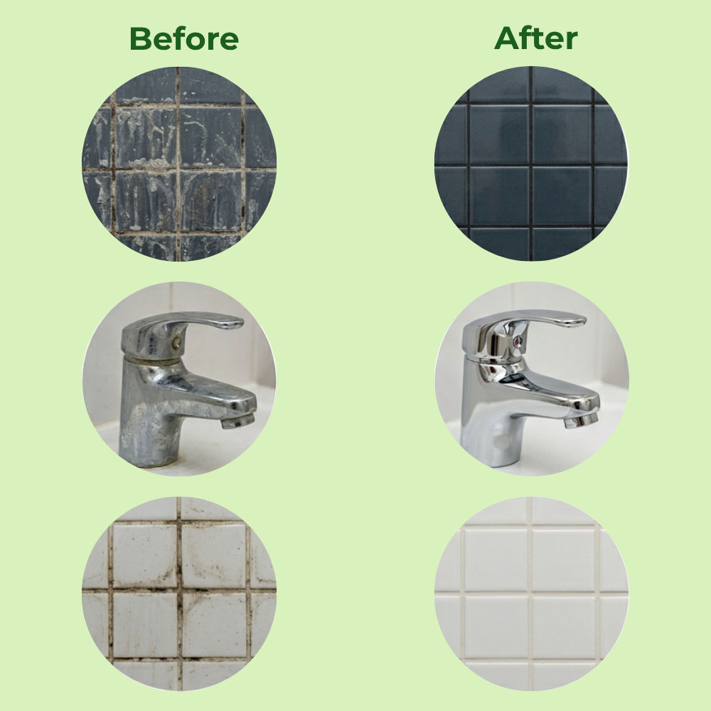Tile and Tap Cleaner Before After Tile and Tap Cleaner Before After